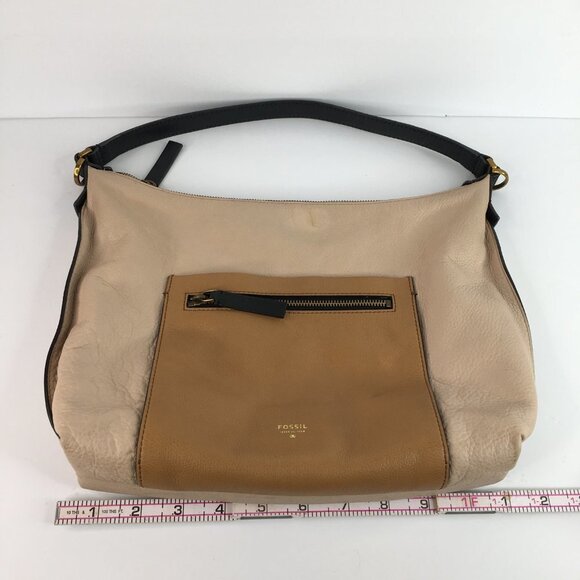 Fossil Vickery Shoulder Bag Brown Handbag Leather Boho Slouch Bag Casual - Picture 9 of 16